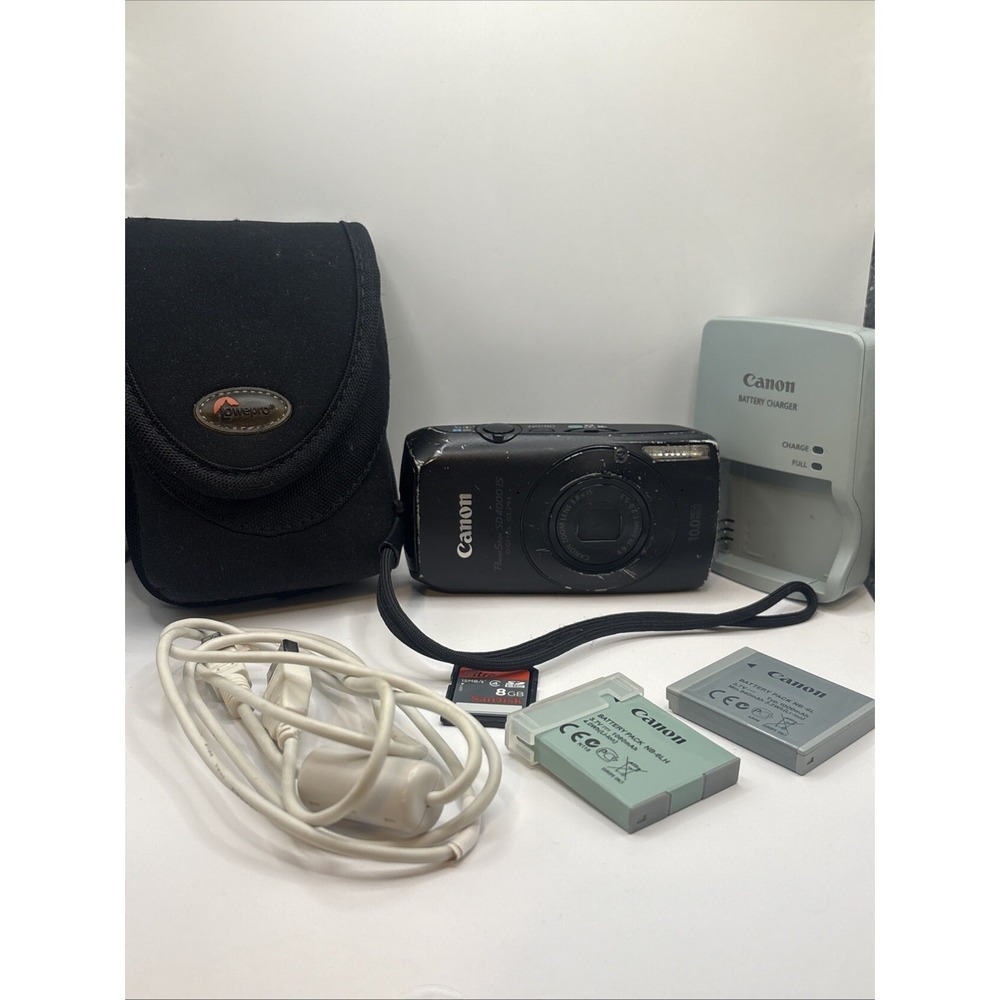Canon PowerShot SD 4000 IS Digital ELPH 10MP Black Digital Camera Bundle Tested